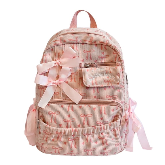 Versatile Bow Knot Backpack Lightweight Casual Daypack for Students拼接百搭结双肩包轻便学生书包