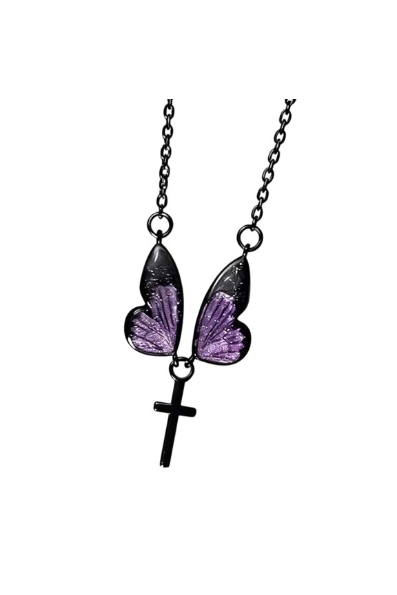 Versatile Butterfly Wing Necklace, Alloy Layering Chain for Casual or Meaningful Gifting