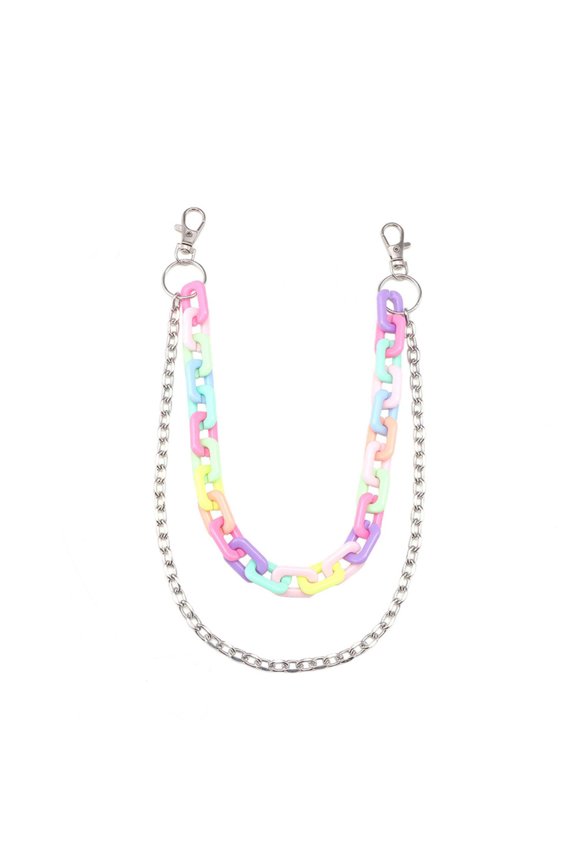 Versatile Candy Color Acrylic Chain Fashion Accessory for Everyday Casual Wear