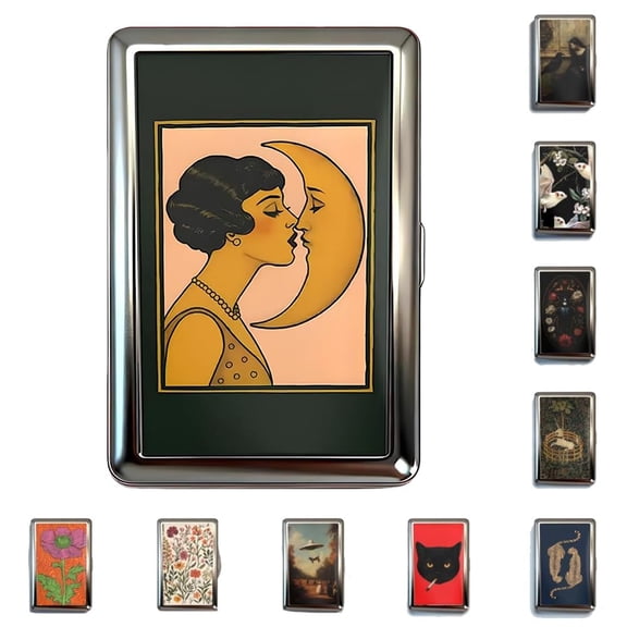Versatile Card & Cash Case, Vintage Cigarette Case, Slim RFID Blocking Metal Wallet with Snap Closure - Holds 10+ Cards & Cash， Secure & Compact for Everyday Carry
