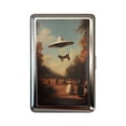 thumbnail image 1 of Versatile Card & Cash Case, Vintage Cigarette Case, Slim RFID Blocking Metal Wallet with Snap Closure - Holds 10+ Cards & Cash， Secure & Compact for Everyday Carry, 1 of 3
