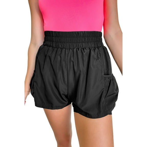 Versatile Casual Shorts for Women - Elastic Waist and Solid Color Design - [ZhiHiMeRi] | (US 4-6)S