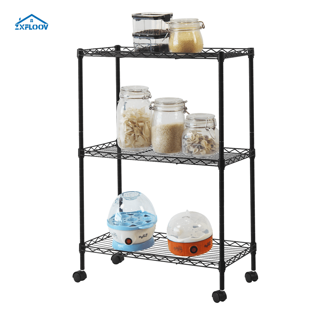 U Cart Storage Racks Versatile Chrome 3-Tier Shelving Utility Cart – Durable Metal Storage ...