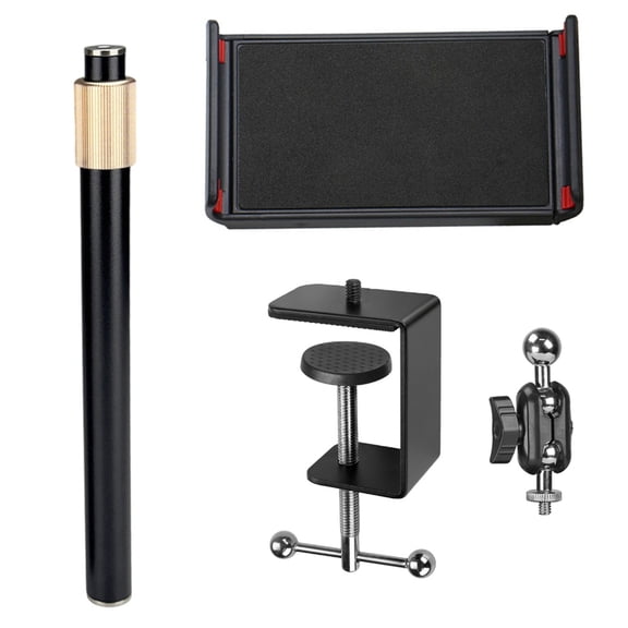 Versatile Clamping Tablets Stand Retractable Metal Rod Tablets Holder for 4.5-11Inch Screens Photography Video Recording