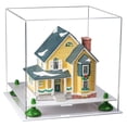thumbnail image 1 of Versatile Clear Acrylic Display Case - Medium Square Box with Purple Risers and White Base 11" x 11" x 11" (A001-PR), 1 of 2
