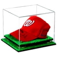 thumbnail image 1 of Versatile Clear Acrylic Display Case - Small Rectangle Box with Green Risers and Turf Base 8.75" x 7.75" x 7" (V21), 1 of 2