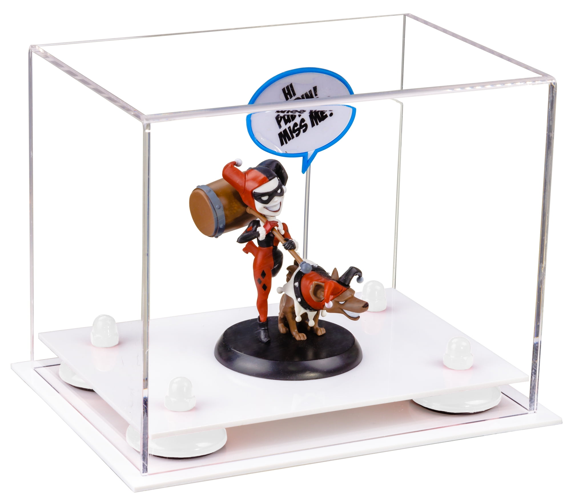 Versatile Clear Acrylic Display Case - Small Rectangle Box with White ...