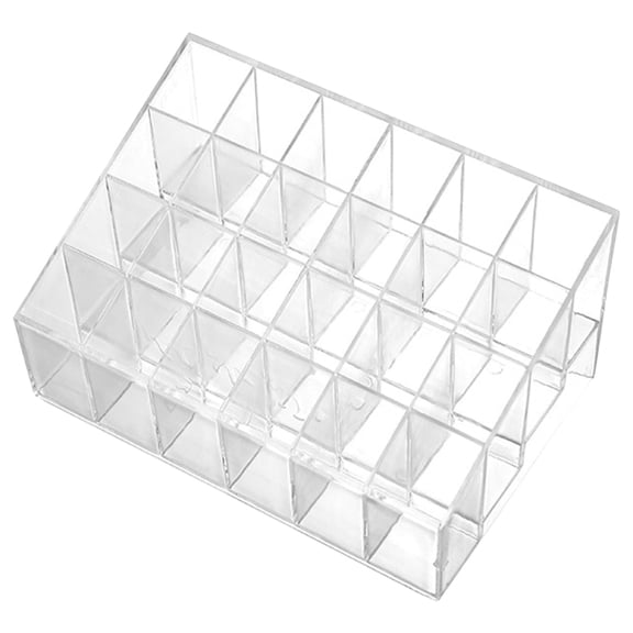 Versatile Clear Acrylic Makeup Organizer Rack for Lipstick Tubes and Lip Gloss Display