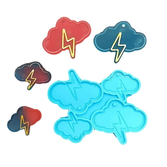 Versatile Cloud and Flash Shape Silicone Mold Durable Epoxy Resin Mould for DIY Jewelry Making and Gift Crafting