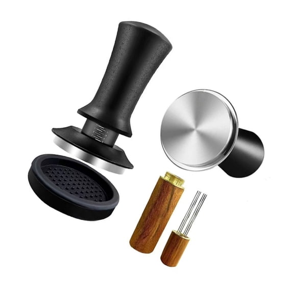 Versatile Coffee Press Spring Loaded Coffee Tamper Coffee Needle Stirrer Coffee Tamper Mat Perfect Gift for Coffee Lover