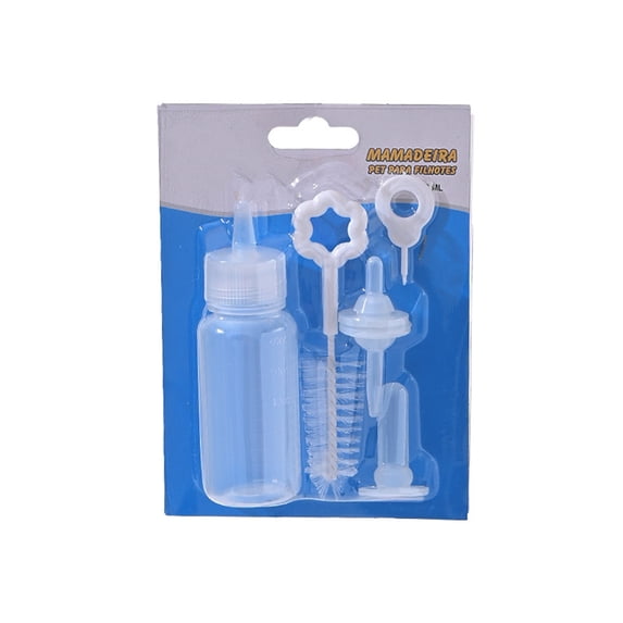Versatile & Comfortable Replacement Nipple Pet Breastfeeding Bottle Set, 6-Piece Kit For Newborn Kittens, Safe Feeding Solution For Small Feline Pets