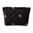 thumbnail image 1 of Versatile Cosmetic Bag Bow Embroidered Makeup Storage Bag for Toiletries and Cosmetics Fashionable Dumpling Design for Makeup, 1 of 7