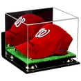 thumbnail image 1 of Versatile Deluxe Acrylic Display Case - Small Rectangle Box Gold Risers, Mirror, Turf Base Wall Mount 8.75" x 7.75" x 7" (A006-GR), 1 of 7