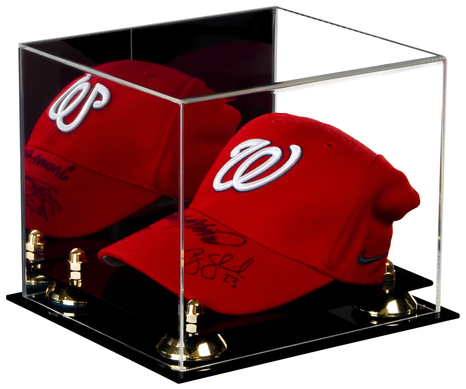 Versatile Deluxe Acrylic Display Case - Small Rectangle Box with Gold ...