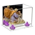 thumbnail image 1 of Versatile Deluxe Acrylic Display Case - Small Rectangle Box with Mirror, Purple Risers and Clear Base 8.25" x 6" x 6.75" (A003-PR), 1 of 2