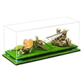 thumbnail image 1 of Versatile Deluxe Clear Acrylic Display Case - Large Rectangle Box with Blue Risers and Turf Base 17" x 6" x 7" (A019-BLR), 1 of 7