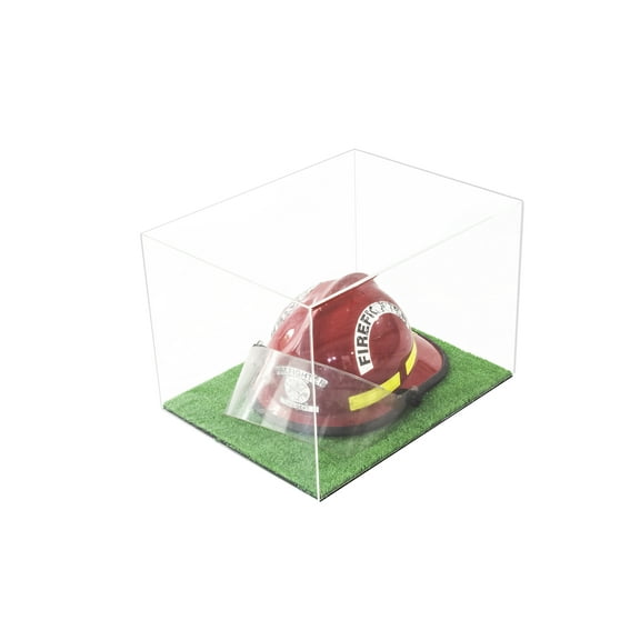 Versatile Deluxe Clear Acrylic Display Case - Large Rectangle Box with Turf Bottom 18" x 14" x 12" (A014-CTB)