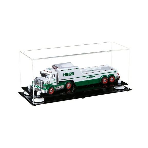 Versatile Deluxe Clear Acrylic Display Case - Large Rectangle Box with White Risers 17" x 6" x 7" (A019-WR)