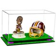 thumbnail image 1 of Versatile Deluxe Clear Acrylic Display Case - Medium Rectangle Box with Purple Risers and Turf Base 15" x 8" x 9" (A013-PR), 1 of 2