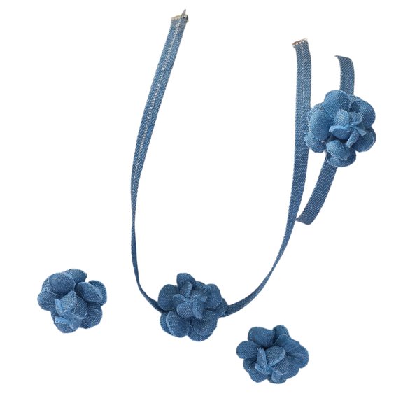 Versatile Denims Blue Necklace and Earrings Fashionable Jewelry Party Ornament Fashion Statement for Casual Occasion