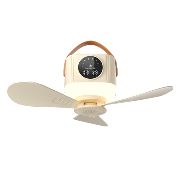Versatile Desktop Ceiling Camping Fan with Integrated Timer Light for Dormitory and Outdoor Use