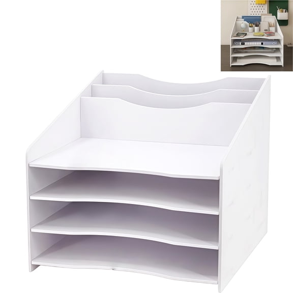 Desktop File Organizer With Dual Clips, Compact Design For Office Storage