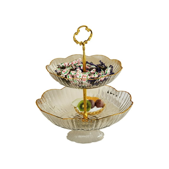 Versatile Double Layer Fruit Plate Fashion Fruit Organizers Practical Food Tray