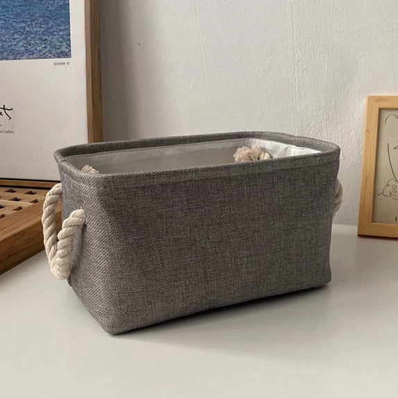 Sundronis Versatile Double-layered Linen Laundry Basket Sundries Sorting Basket ...