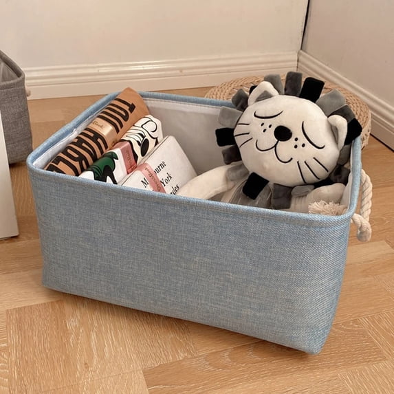 Sundronis Versatile Double-layered Linen Laundry Basket Sundries Sorting Basket ...