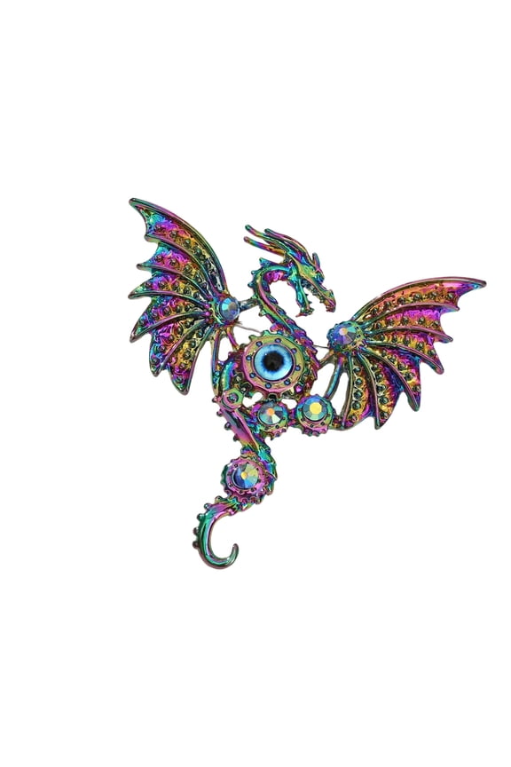 Versatile Dragon Theme Brooch Portable Comfort Fit Electroplated Metal Accessory for Modern Fashion Enthusiasts