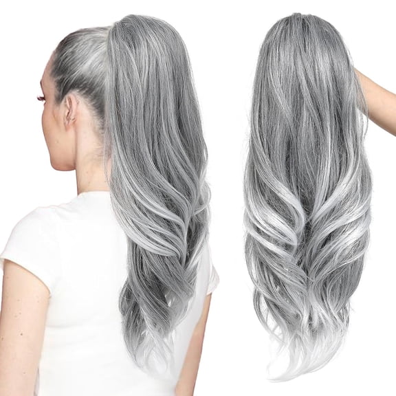 Versatile Drawstring Ponytail Extension, 26" Long Wavy Multi Layered Clip in Ponytail Hair Extensions Stand Up High Fake Pony Tail Soft Natural Synthetic Hairpiece