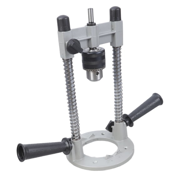Versatile Drill Press Attachment for Vertical and Angled Boring Applications With Rubberized Base Protections