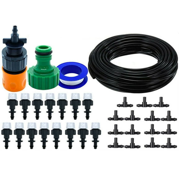 Versatile Drip Irrigation System for Gardens, 33ft Watering Hose Kit with Sprinkler