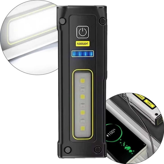 Versatile Dual Light Source Flashlight - Magnetic Work Light for Emergencies and Outdoor Activities - Great for Camping, Hiking, Nighttime Repairs and Outdoor Work - Durable, Bright, Portable