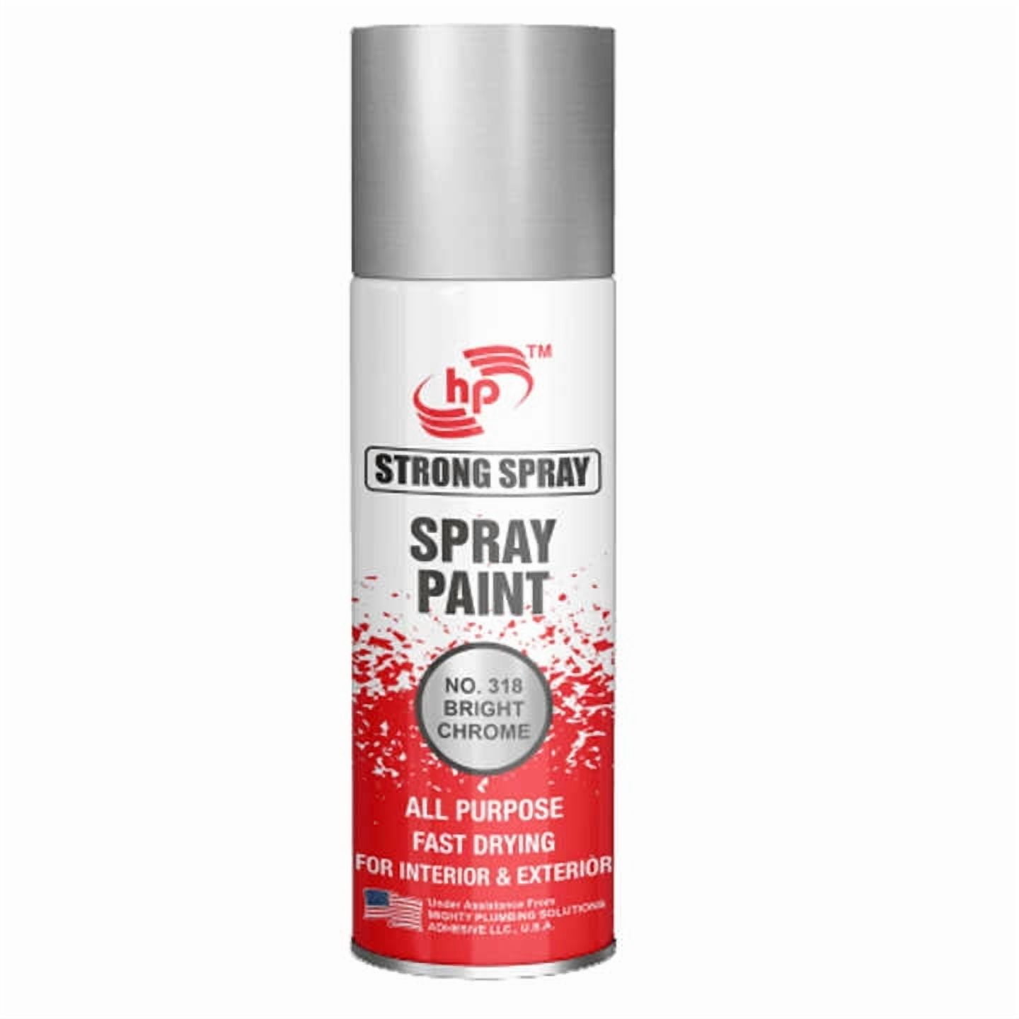 Versatile & Durable Bright Chrome No 318 Spray Paint Acrylic-Based for Smooth Glossy Finishes