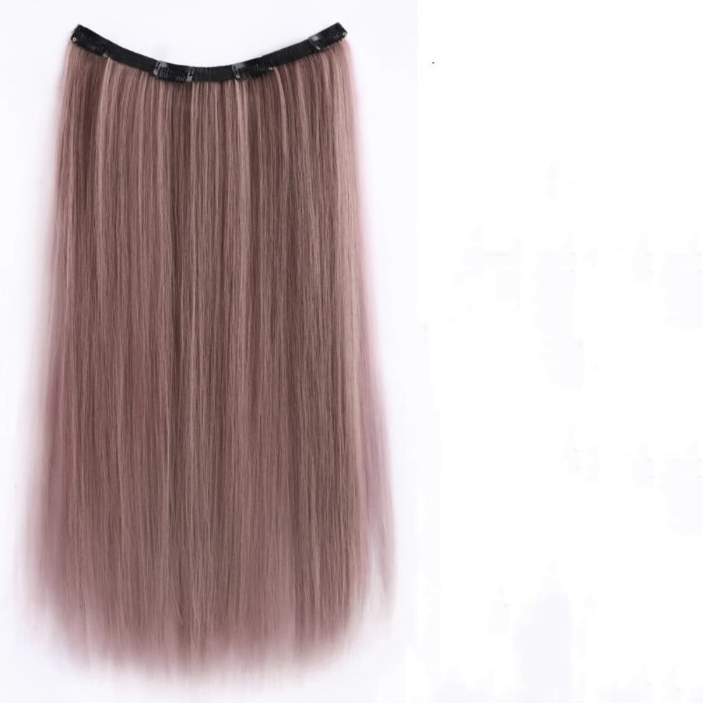 Versatile Dyed One-piece Synthetic Clip-in Hairpiece for White Hair Natural Feel and Easy-to-Style Extension Seamless Wig Piece