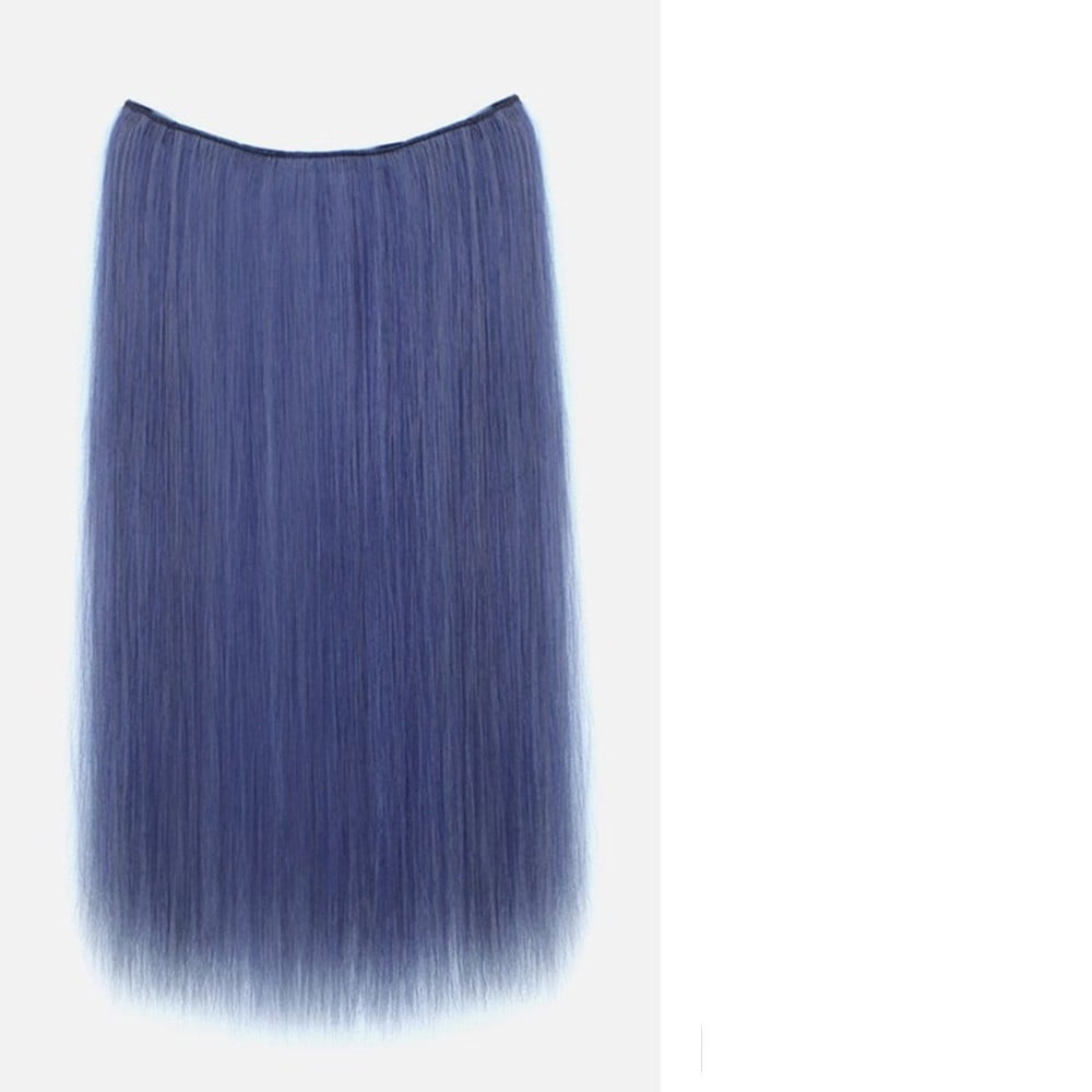 Versatile Dyed One-piece Synthetic Clip-in Hairpiece for White Hair Natural Feel and Easy-to-Style Extension Seamless Wig Piece