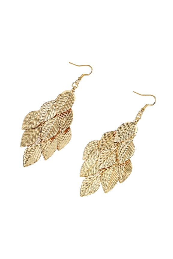 Versatile Earrings With Intricate Foliage Detailing Zincs Metal Construction Ear Accessories For Sensitive Skin