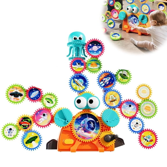 Versatile Electric Gear Building Blocks with Stickers Assembling Educational Puzzle Toys Toys For Intelligence Development