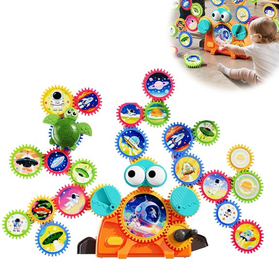 Versatile Electric Gear Building Blocks with Stickers Assembling Educational Puzzle Toys Toys For Intelligence Development