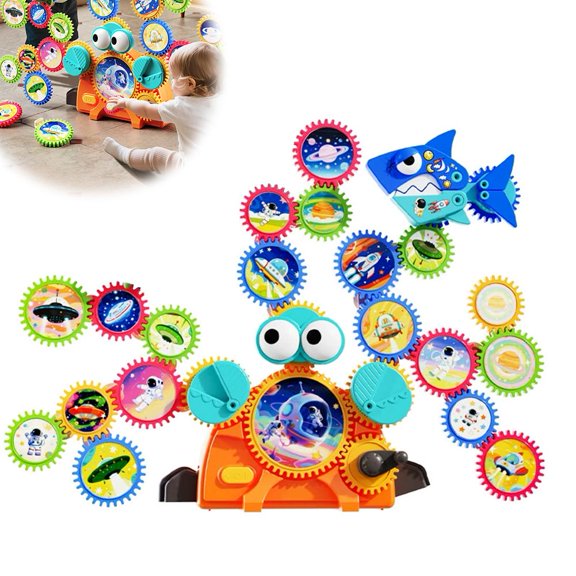 Versatile Electric Gear Building Blocks with Stickers Assembling Educational Toys Toys Development For Intelligence Puzzle