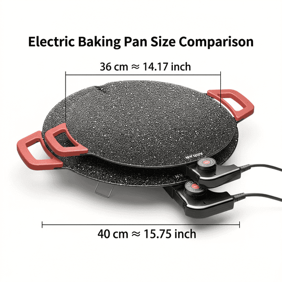 Versatile Electric Griddle: Non-stick, Adjustable Temp. Cook Pancakes, Pizza, BBQ. Fast Heat, Easy Clean. Great for Breakfast, Dinner, Parties. Compact & Portable.