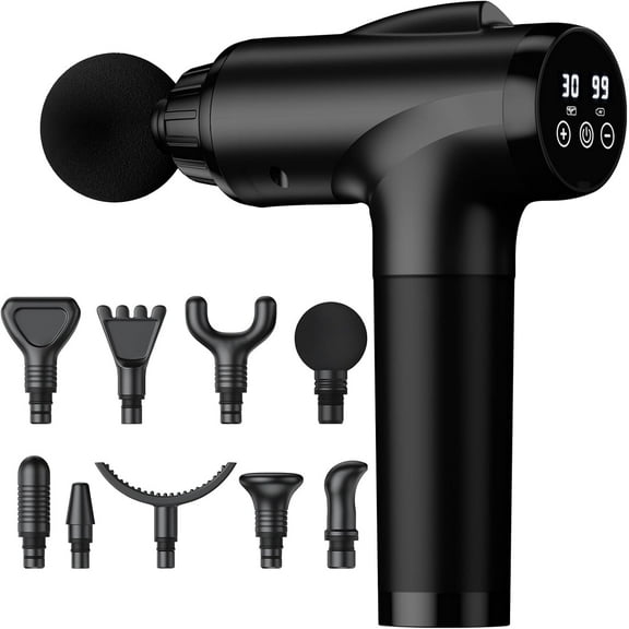 Versatile Electric Percussion Device for Body Maintenance, High-Intensity Muscle Relaxer with 10 Interchangeable Heads, Ultra-Quiet Handheld Massager for At-Home Spa and Athletic Recovery Support