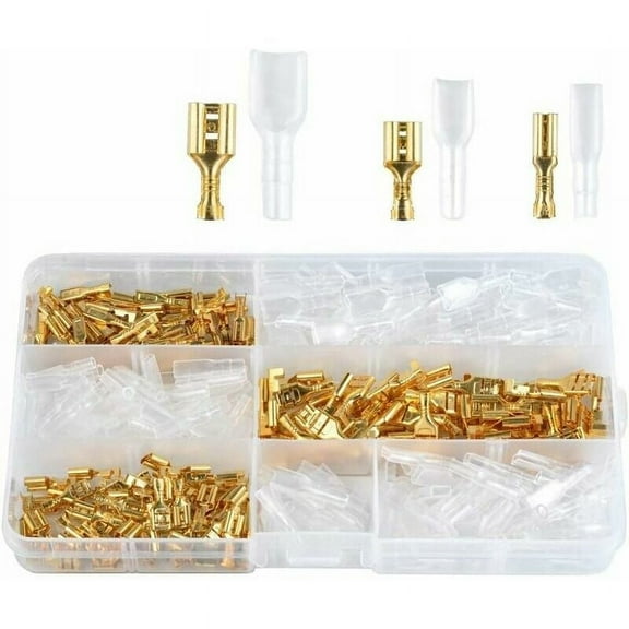 Versatile Electrical Crimp Terminals, Double Female Bullet Connectors for Unmatched Flexibility, Insulation Covers for Enhanced Safety, Perfect for Scooters, Trucks, and