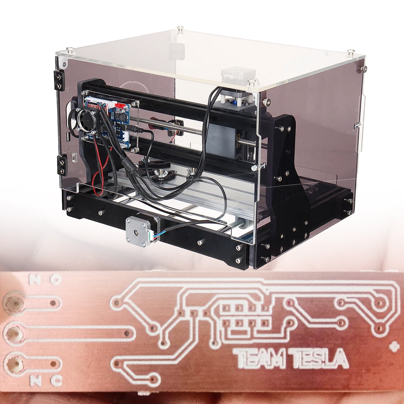 Versatile Engraving Machine with 80W Spindle Motor, Aluminum Frame, 3000MW Precision Head, and Cooling Fan for Efficient Work on Plastic and Wood