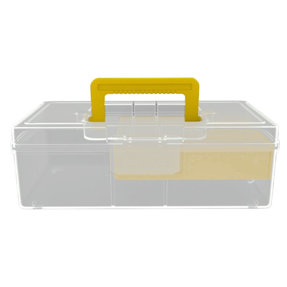 Versatile Fishing Tackle Box with Handle Divider Tray Transparent Lure Storage Container for Anglers