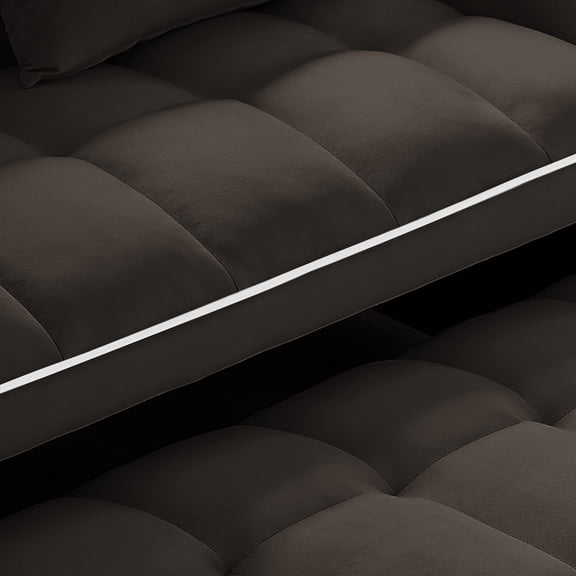 Versatile Foldable Double Seat Recliner Sofa Bed in Brown Velvet, 3-in-1 Sleeper Loveseat with USB, Swivel Phone Holder & Side Pockets for Apartments