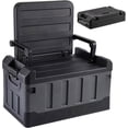 thumbnail image 1 of Versatile Foldable Seatable Camping Box Car Organizer Heavy Duty Storage Bins With Lids Box Trunk,Durable Plastic,60L Can Store Clothes, Toys Camping Equipment in Large Capacit (black), 1 of 9