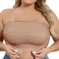 thumbnail image 1 of Versatile Front Closure Strapless Bra Everyday Comfort & Casual Wear; Supportive Wire-Free Ideal Push-Up For Smooth Invisible Look(Beige-F,XX-Large), 1 of 5