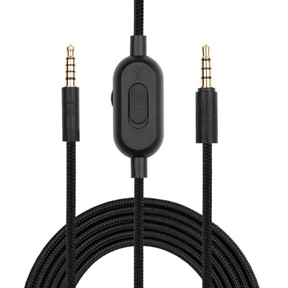 Versatile Gaming 3.5mm Headphone Cord with Volume Control Perfect for G433/G233 Headphones Wire Gold-plated Plugs Cable